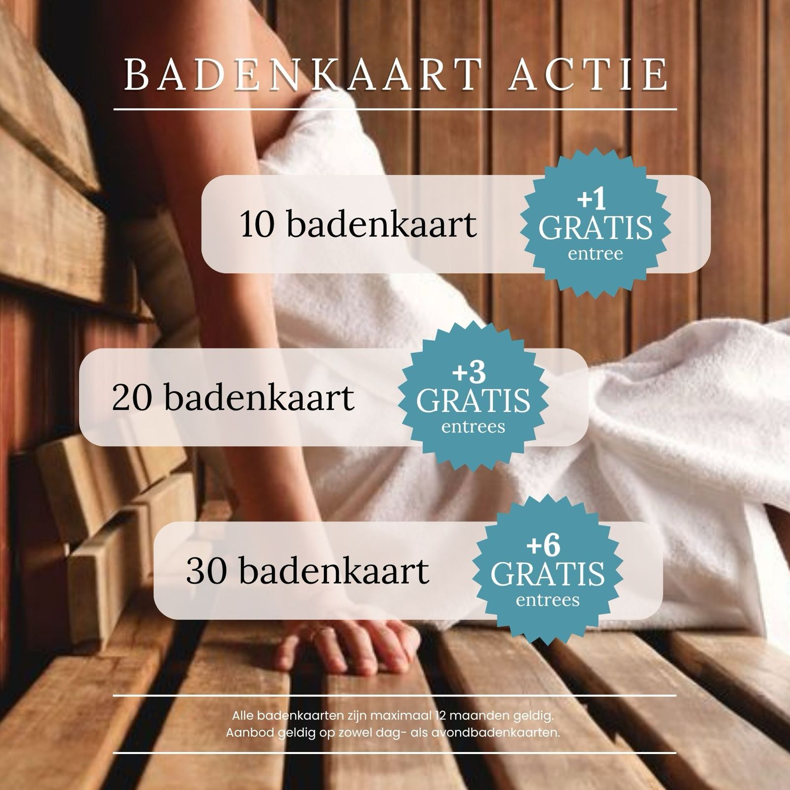 10 avond-badenkaart + 1 gratis entree